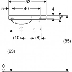 Раковина для ванной Geberit iCon Light 53х31 см с отверстием под смеситель справа санфарфор белый 501.832.00.1