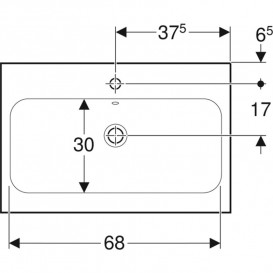 Раковина для ванної Geberit iCon Light 75x48 см з отвором під змішувач білий санфарфор 501.835.00.1