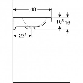 Раковина для ванной Geberit iCon Light 75x48 см без отверстия под смеситель санфарфор белый 501.835.00.3