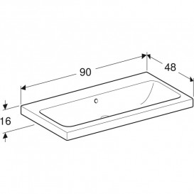 Раковина для ванної Geberit iCon Light 90x48 см без отвору під змішувач білий санфарфор 501.836.00.3