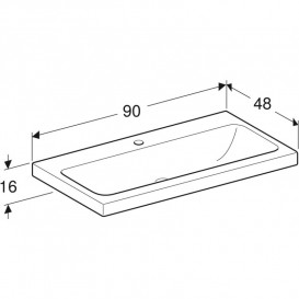 Раковина для ванной Geberit iCon Light 90x48 см с отверстием под смеситель санфарфор белый 501.836.00.5
