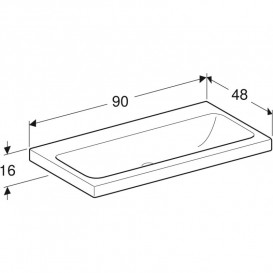 Раковина для ванної Geberit iCon Light 90x48 см без отвору під змішувач білий санфарфор 501.836.00.7