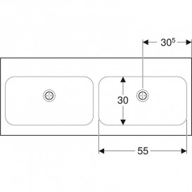 Раковина для ванной Geberit iCon Light 120x48 см двойная без отверстий под смеситель санфарфор белый 501.838.00.7