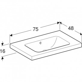 Раковина для ванной Geberit iCon Light 75x48 см без отверстия под смеситель санфарфор белый 501.839.00.3