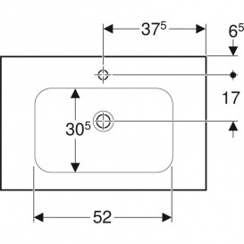 Раковина для ванної Geberit iCon Light 75x48 см з отвором під змішувач білий санфарфор 501.839.00.5