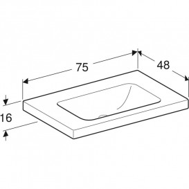 Раковина для ванної Geberit iCon Light 75x48 см без отвору під змішувач білий санфарфор 501.839.00.7