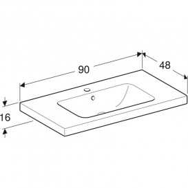 Раковина для ванной Geberit iCon Light 90x48 см с отверстием под смеситель санфарфор белый 501.840.00.1