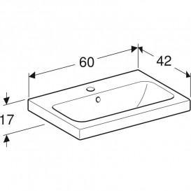 Раковина для ванной Geberit iCon Light 60x42 см с отверстием под смеситель санфарфор белый 501.841.00.1