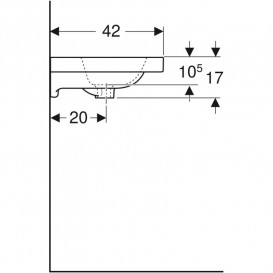 Раковина для ванної Geberit iCon Light 60x42 см без отвору під змішувач білий санфарфор 501.841.00.3