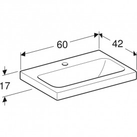 Раковина для ванної Geberit iCon Light 60x42 см з отвором під змішувач білий санфарфор 501.841.00.5