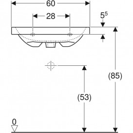 Раковина для ванної Geberit iCon Light 60x42 см без отвору під змішувач білий санфарфор 501.841.00.7