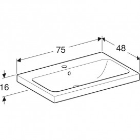 Раковина для ванной Geberit iCon Light 75x48 см с отверстием под смеситель санфарфор белый 501.848.00.1