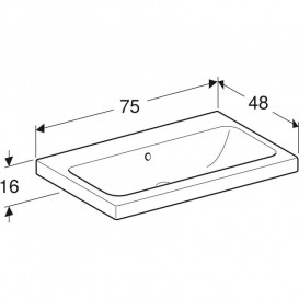 Раковина для ванной Geberit iCon Light 75x48 см без отверстия под смеситель санфарфор белый 501.848.00.3