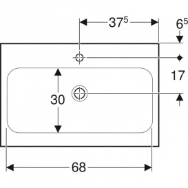 Раковина для ванной Geberit iCon Light 75x48 см с отверстием под смеситель санфарфор белый 501.848.00.5