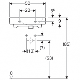 Раковина для ванної Geberit iCon з декоративною чашею зліва санфарфор білий 124150000