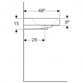 Раковина для ванної Geberit iCon з декоративною чашею зліва санфарфор білий 124150000