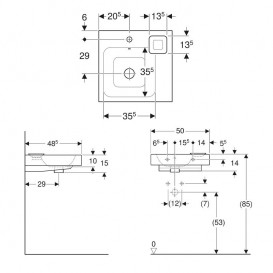 Раковина для ванної Geberit iCon з декоративною мильницею полка справа санфарфор білий 124550000