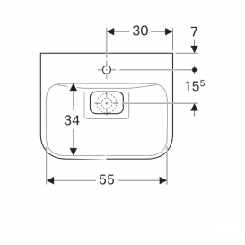 Раковина для ванної Geberit myDay 60 см санфарфор білий/спеціальне керамічне покриття KeraTect 125460600
