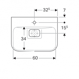 Раковина для ванної Geberit myDay 65 см санфарфор білий/спеціальне керамічне покриття KeraTect 125465600