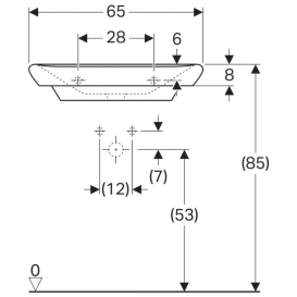 Раковина для ванної Geberit myDay 65 см санфарфор білий/спеціальне керамічне покриття KeraTect 125465600