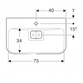 Раковина для ванной Geberit myDay 80 см санфарфор белый/специальное керамическое покрытие KeraTect 125480600