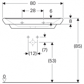Раковина для ванной Geberit myDay 80 см санфарфор белый/специальное керамическое покрытие KeraTect 125480600