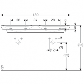 Раковина для ванної Geberit myDay подвійна санфарфор білий/спеціальне керамічне покриття KeraTect 135430600