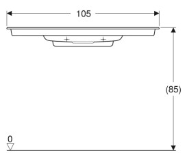 Раковина для ванной Geberit One 105х40 см сантехнический фарфор KeraTect белый/накладка глянцевый хром 500.396.01.1