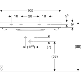 Раковина для ванної Geberit ONE 105х48 сантехнічна порцеляна KeraTect біла 505.045.00.1