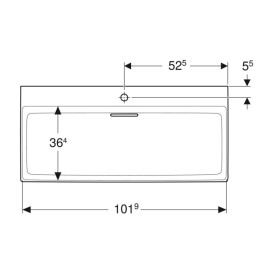 Раковина для ванної Geberit ONE 105х48 сантехнічна порцеляна KeraTect біла 505.046.00.1