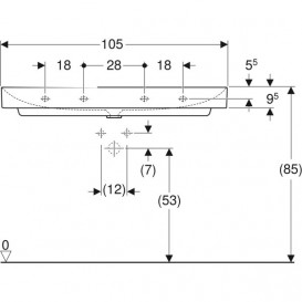 Раковина для ванної Geberit One 105x48 см санкераміка білий 505.021.01.4