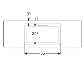 Раковина для ванной Geberit One 120х40 см сантехнический фарфор KeraTect белый/накладка глянцевый хром 500.392.01.1