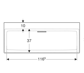 Раковина для ванной Geberit ONE 120х48 сантехнический фарфор KeraTect белый 505.047.00.1