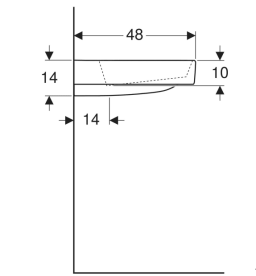 Раковина для ванной Geberit ONE 120х48 сантехнический фарфор KeraTect белый 505.047.00.1