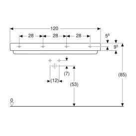 Раковина для ванної Geberit ONE 120х48 сантехнічна порцеляна KeraTect біла 505.048.00.1