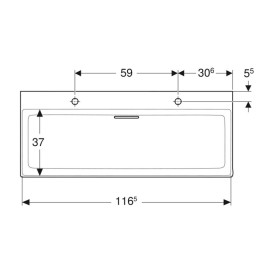 Раковина для ванной Geberit ONE 120х48 сантехнический фарфор KeraTect белый 505.049.00.1