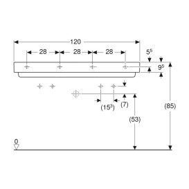 Раковина для ванной Geberit ONE 120х48 сантехнический фарфор KeraTect белый 505.049.00.1