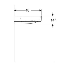 Раковина для ванной Geberit ONE 120х48 сантехнический фарфор KeraTect белый 505.049.00.1