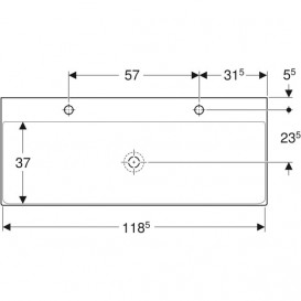 Раковина для ванної Geberit One 120x48 см з двома отворами під змішувач санкераміка білий 505.022.01.5