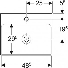 Раковина для ванної Geberit One 50x40 см з отвором під змішувач санкераміка білий 505.030.01.6