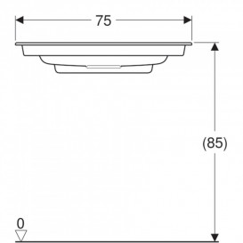 Раковина для ванной Geberit One 75 см санфарфор белый/ KeraTect заслонка глянцевый хром 500.391.01.2