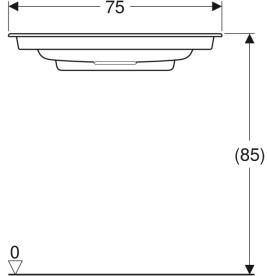Раковина для ванной Geberit One 75х40 см сантехнический фарфор KeraTect белый/накладка глянцевый хром 500.391.01.1