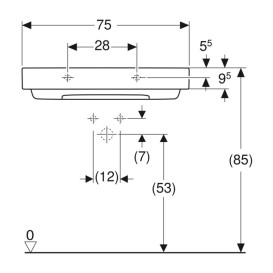 Раковина для ванної Geberit ONE 75х48 сантехнічна порцеляна KeraTect біла 505.036.00.1