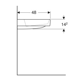 Раковина для ванної Geberit ONE 75х48 сантехнічна порцеляна KeraTect біла 505.036.00.1