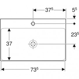 Раковина для ванной Geberit One 75x48 см с отверстием под смеситель санкерамика белый 505.020.01.2