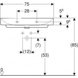 Раковина для ванной Geberit One 75x48 см с отверстием под смеситель санкерамика белый 505.020.01.2