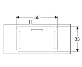 Раковина для ванной Geberit One 90х40 см сантехнический фарфор KeraTect белый/накладка глянцевый хром 500.395.01.1