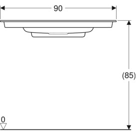 Раковина для ванной Geberit One 90х40 см сантехнический фарфор KeraTect белый/накладка глянцевый хром 500.395.01.1