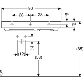 Раковина для ванної Geberit ONE 90х48 полиця праворуч сантехнічний фарфор KeraTect білий 505.042.00.1