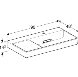 Раковина для ванної Geberit ONE 90х48 полиця ліворуч сантехнічний фарфор KeraTect білий 505.043.00.1